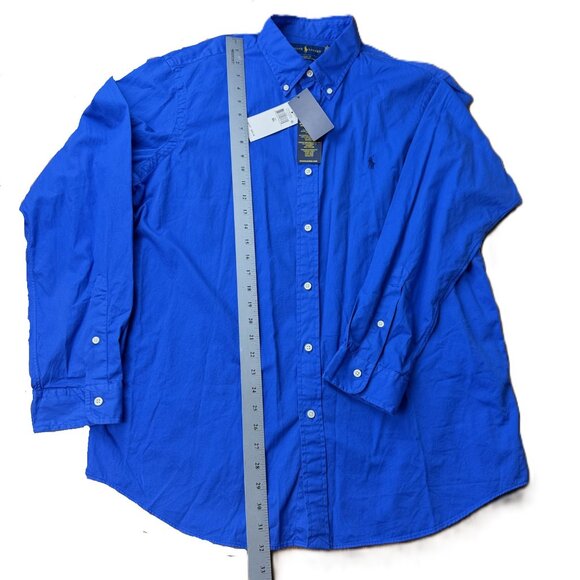 Ralph Lauren Classic Fit Blue Poplin Button Down Shirt Men XL NWT - Picture 5 of 7